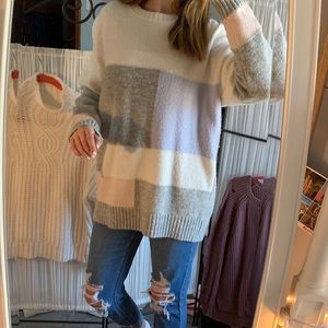 forever 21 pastel color block oversized sweater